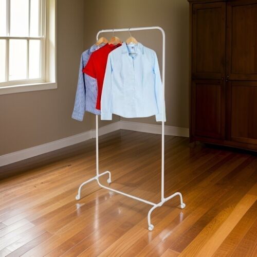 Portable Clothing Rack Metal Garments Display Stand Freestanding Rails - Picture 1 of 6