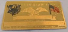 P.A.P. Moose US Social Security Metal Card Tag NOS VTG Perma Products​
