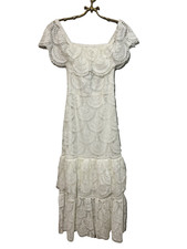 Gianni Bini size S Women’s Ivory Lace Tiered Maxi Dress NWT Laney