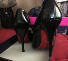 Pumps carre kleines innen Plateau high Heels Stiletto Lackleder rote Ledersohle