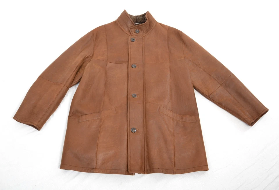 US5352 JAQUETA MASCULINA DE PELE DE CORDEIRO CASACO DE COURO DE CARNEIRO CHRIST SHEARLING 2XL - Imagem 2 de 4