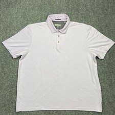 Ted Baker Polo Shirt Mens Extra Large Purple Grey Short Sleeve Cotton Blend