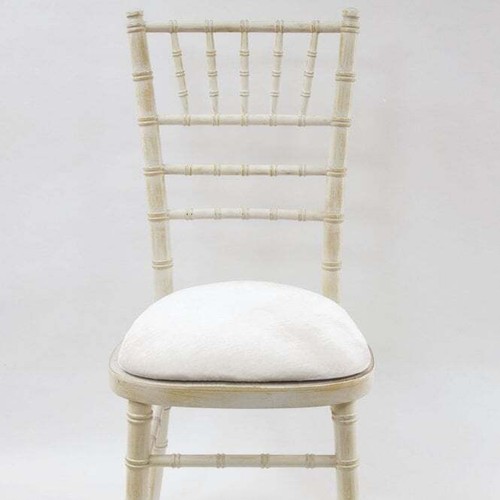 Cubierta de almohadilla de asiento borde elástico terciopelo marfil y verde decoración de silla Chiavari - Imagen 2 de 14