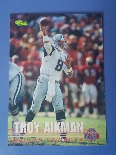 Carta Calcio Troy Aikman 1995 Classic Draft #109 Dallas Cowboys. Hall Of Fame  - Foto 1 di 2