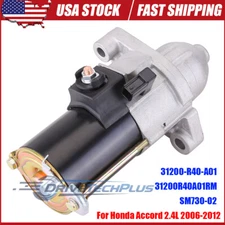 STARTER FOR 2006-2012 HONDA ACCORD 2.4L, 31200-R40-A01, 31200R40A01RM, SM730-02