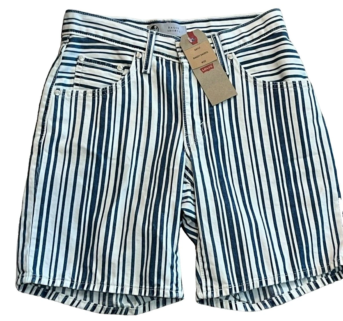 Levi's 棉质条纹短裤女