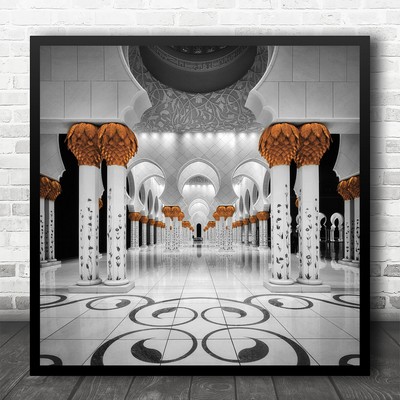 Mosque Zayed Selective Colouring Building Gold Golden Sheik Abu Wall Art Print