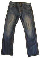 Man Jeans Men's Size 92 / 36 Straight Leg Mid Wash Faded Blue Denim