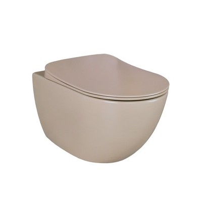 Creavit Rimoff WC Set Bidet matt Cappuccino Softclose Duroplast Toilette Deckel
