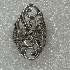 Carolyn Pollack Relios Sterling Silver 925 Vintage Filigree Ring Size 7,75 - 8