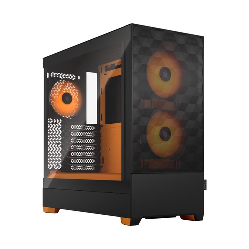 Fractal Design Pop Air RGB Orange Core - Tempered Glass Clear Tint - Honeycomb M