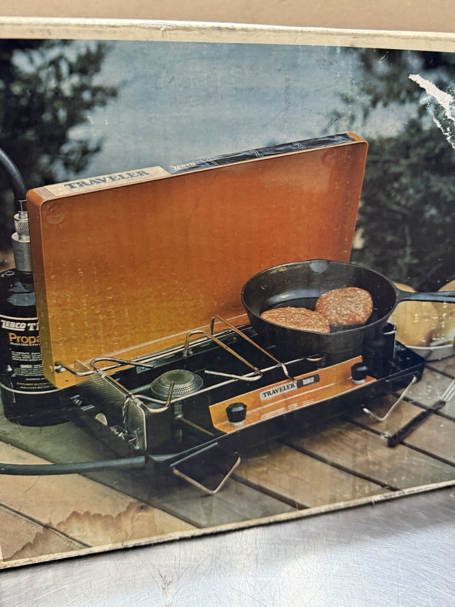Vintage Zebco Traveler Twinfold Portable Propane 2-Burner Stove