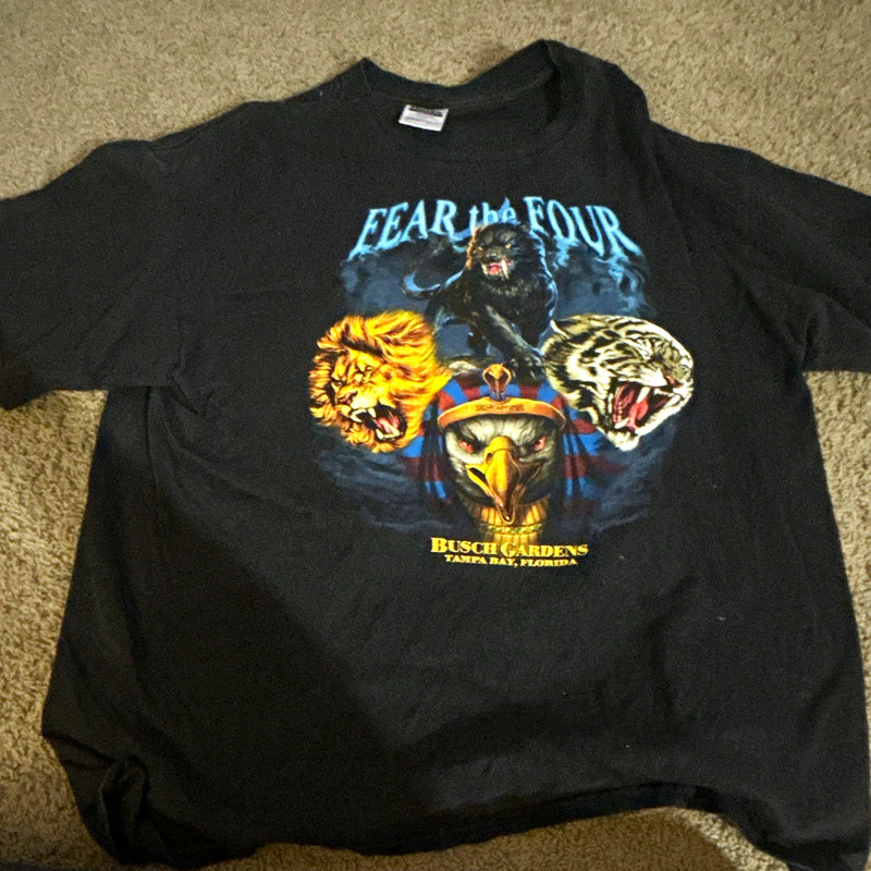Busch Gardens Tampa Bay Fear the Four Gwazi Month Kumba Men’s 2XL Shirt