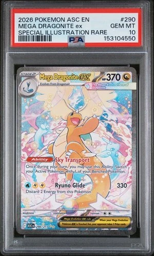 MEGA DRAGONITE EX Ascended Heroes Special Illustration Rare #290 PSA 10 Pokemon