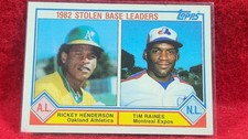 1983 Topps Stolen Base Leaders Rickey Henderson/ Tim Raines #704