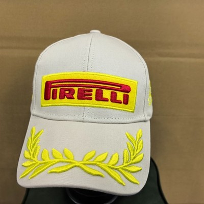 Pirelli New Adjustable Outdoor Sports Baseball Cap Off-White with Embroidery