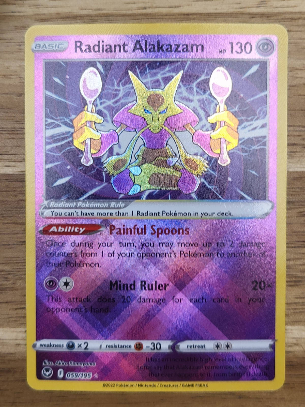 Pokemon TCG SWSH Silver Tempest Radiant Alakazam 059/195 Ultra Rare NM!