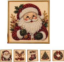 DIY Christmas Pearl Diamond Painting Art Kit with Frame, Christmas Pearl Beads