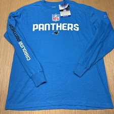 Deadstock Y2K Carolina Panthers VTG Long Sleeve ON FIELD Spellout Blue NOS Shirt