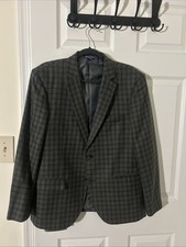 The Savile Row Sport Coat Mens 42s Windowpane Plaid Bromley Jacket Wool