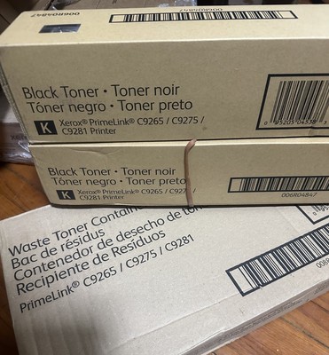 2 Xerox Black Toner 006R04847 C9265/C9275/C9281 Printer and 1 Waste