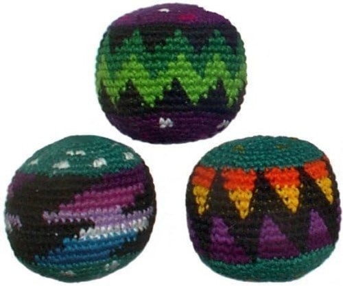 3-teiliges mehrfarbiges Hacky Sack Set - langlebig, lustig und tragbar für Kinder - Bild 3 von 3