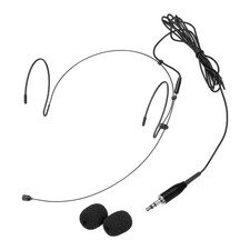 Ear Hook Microphone, Double Ear Headset with Standard 3.5mm TRS Plug, Black