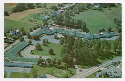 1970s? Chrome - Aerial View, Colonial Motor Lodge - Denver, Pennsylvania
