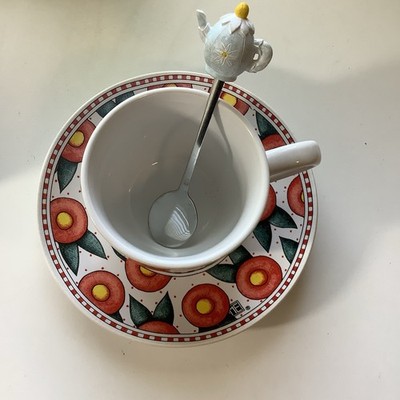 Vintage Mary Engelbreit  Be Warm Inside And Out  Teacup And Saucer,Teacup Spoon