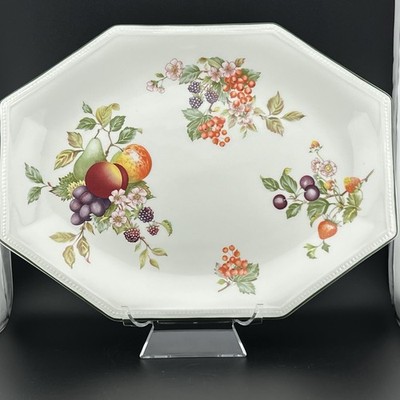 Johnson Bros. Fresh Fruit Serving Tray Platter England White w/Green Trim 12''x9''