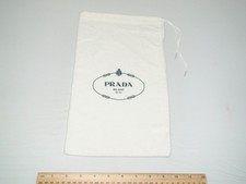 Prada Milano White Cloth Drawstring Shoe Dust Bag - 13.5" X 8"