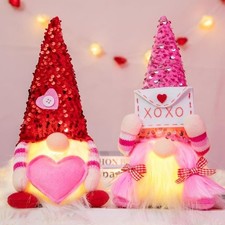Valentine Gnomes Gifts for Her Cute Light Up Gnomes Plush Valentines Day Decorat