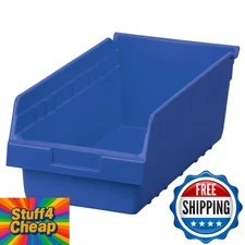 Akro-Mils 30088 ShelfMax Plastic Nesting Shelf Bin 18x8x6 Blue Case of 8