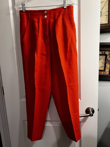 RONALDUS SHAMASK Jacket Pant  Suit Linen  Made In Italy  Small/ Medium  Orange - Picture 13 of 15