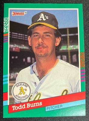 Todd Burns 1991 Donruss #479 Athletics