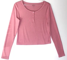 GAP BODY Women's LS Rib Pajama Pant Size Medium Heather Rose Retail $44.95