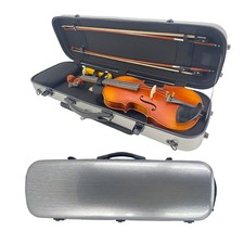 Violin Case 4/4 Full Size Carbon Fiber with Music Sheet Lightweight Nice Silver