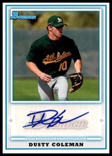 2010 Bowman #BPA-DC Dusty Coleman Prospect Autographs AU