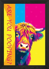 Colorful Cow Pop Art Framed Wall Art Poster Canvas Print Picture