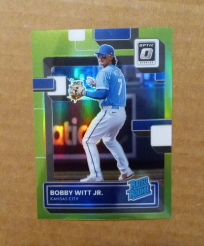 BOBBY WITT JR 2022 DONRUSS OPTIC RATED ROOKIE LIME GREEN PRIZM #98 KC Royals