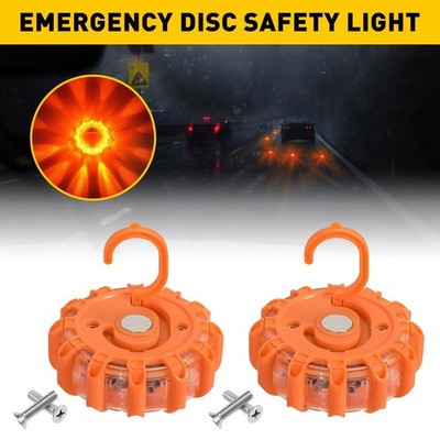 360 Magnetic Light Car Round Beacon Hazard Emergency Strobe Warning SOS Lamp X2