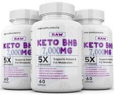 3 X KETO BHB 7,000mg PURE Ketone FAT BURNER Weight Loss Diet Pills Ketosis