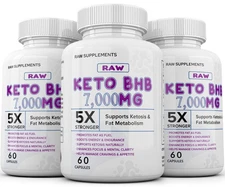 3 X KETO BHB 7,000mg PURE Ketone FAT BURNER Weight Loss Diet Pills Ketosis