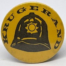 Mystery Pin Badge? Krugerand Policeman Fireman Services Helmet? Vintage 