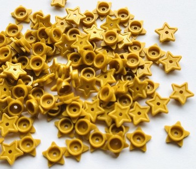 Lot of 30 LEGO 1 X 1 Pearl Gold Plates Round Stud