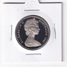 AUSTRALIAN PROOF: 1969 20 CENT  COIN IN 2X2 HOLDER - WITH SPOTTING #6497