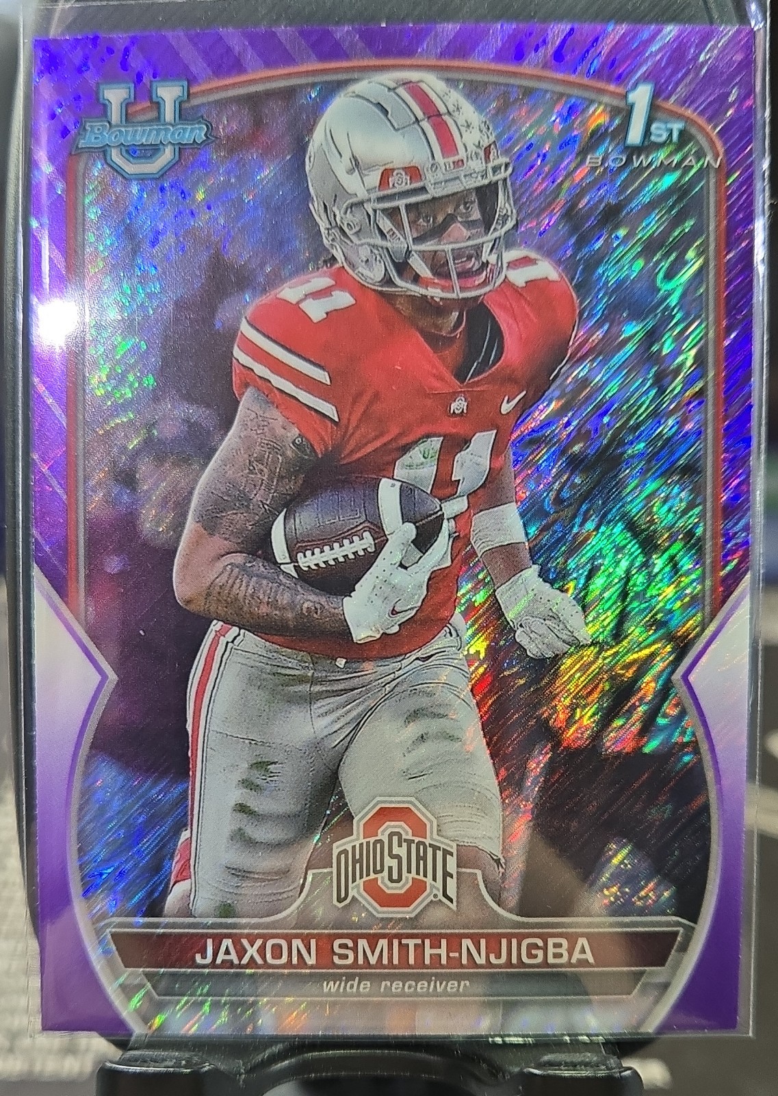 2022 Bowman University Chrome - Jaxon Smith-Njigba #78 Purple Shimmer Refractor