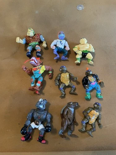 Lot Of 9 Vintage 80’s TMNT Loose Action Figures Teenage Mutant Ninja Turtles