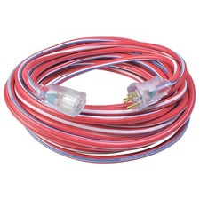 Extension Cord 50Ft 12 Gauge Heavy Duty Outdoor Red White Blue Southwire Lighted
