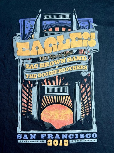 Eagles Concert Poster Tour T-Shirt San Francisco 9/20/2018 Zac Brown Doobies (L) - 第 1/3 張圖片
